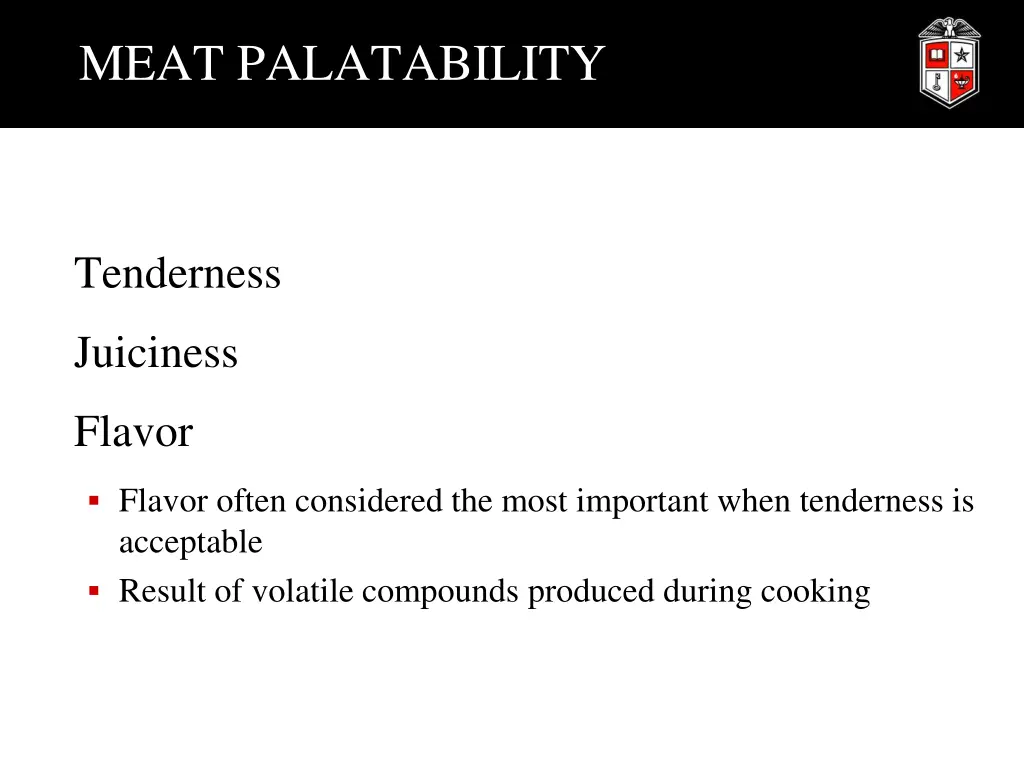 meat palatability