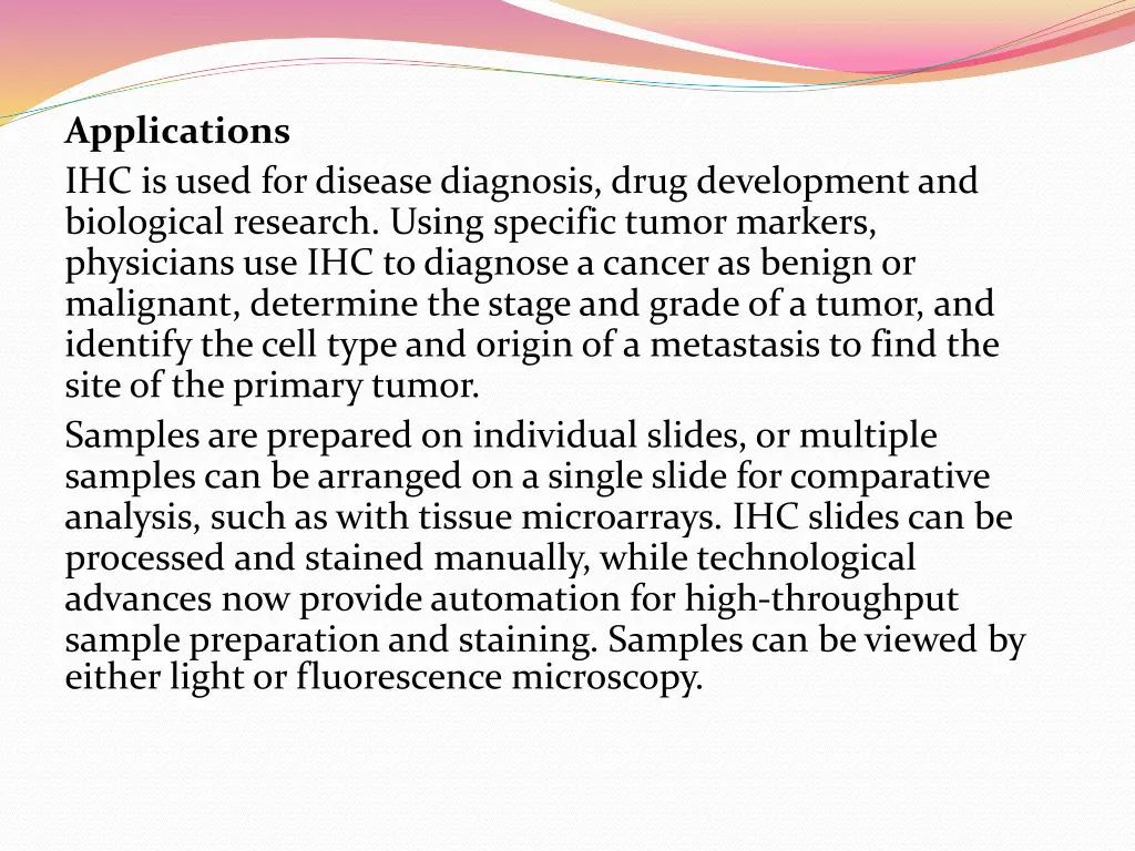 applications ihc is used for disease diagnosis