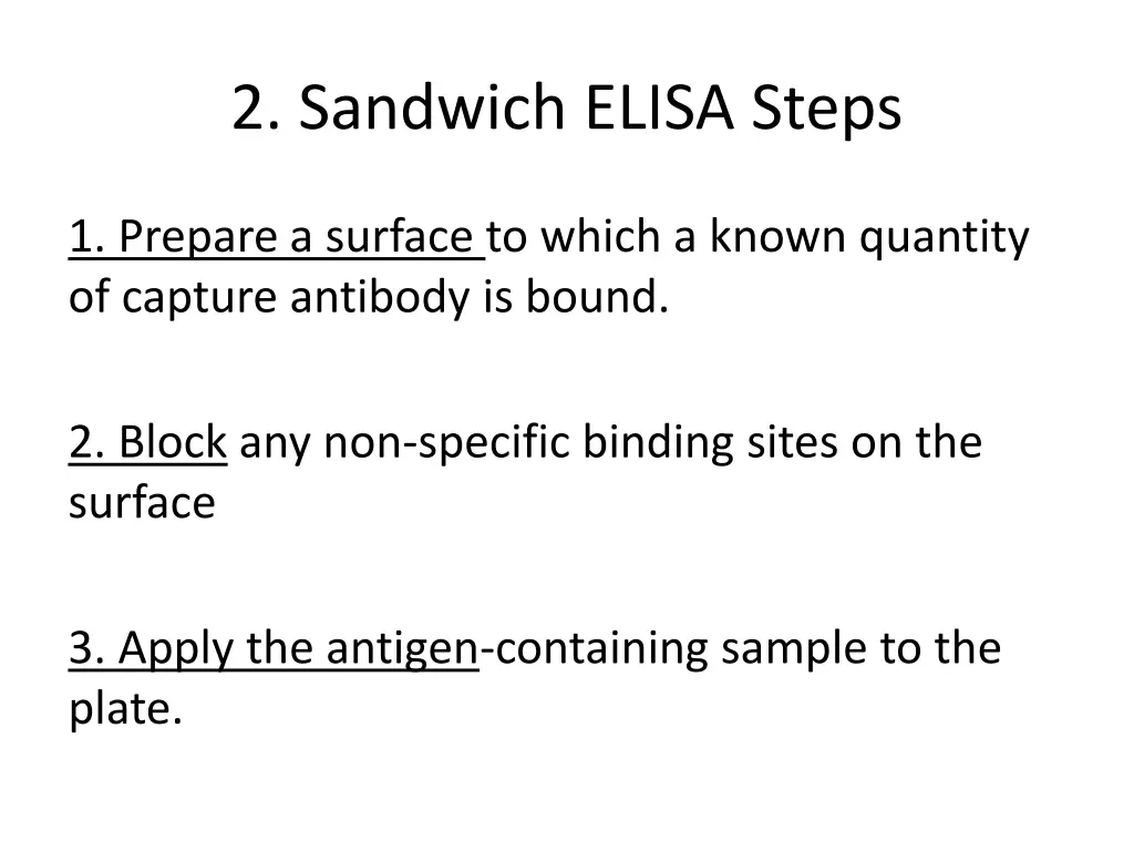 2 sandwich elisa steps