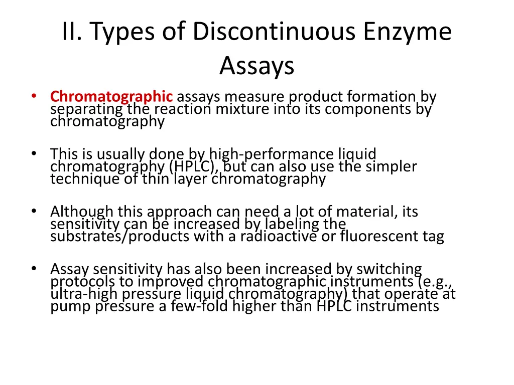 ii types of discontinuous enzyme assays 1