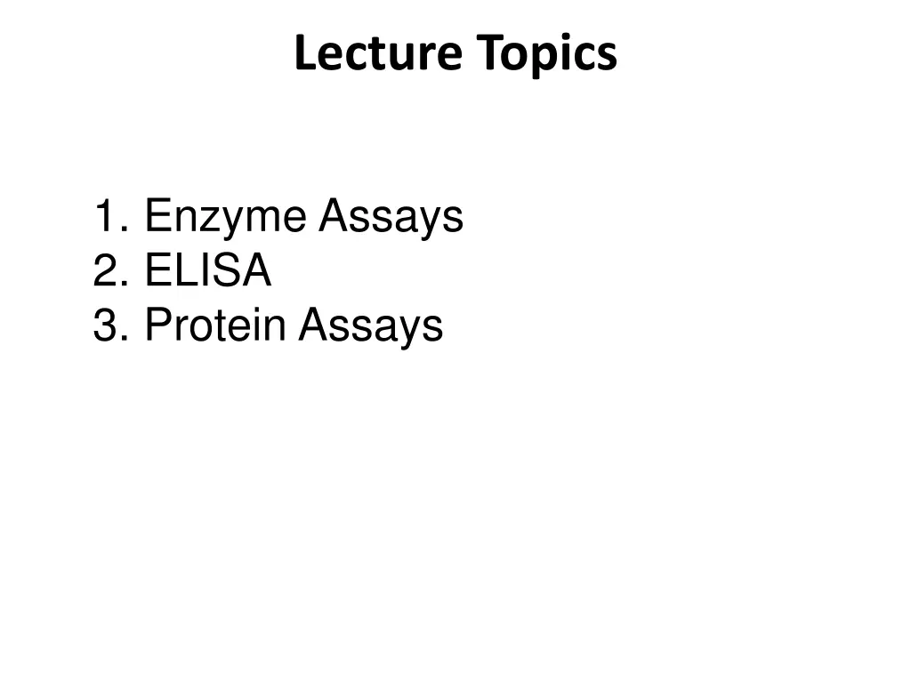 lecture topics