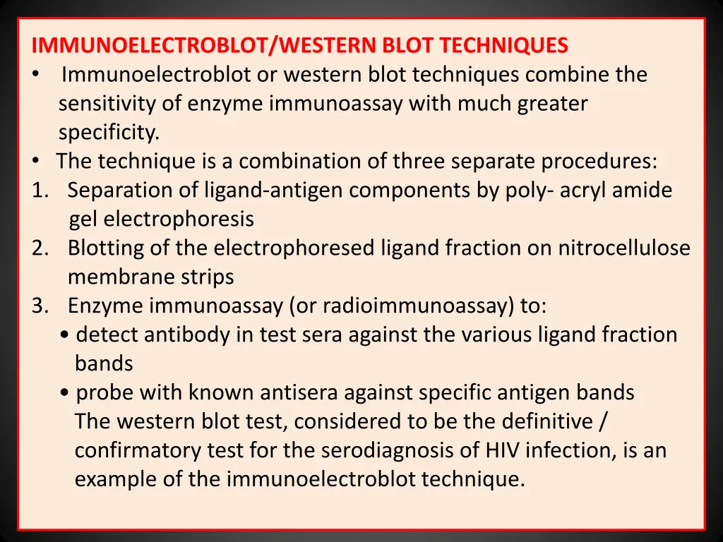 immunoelectroblot western blot techniques