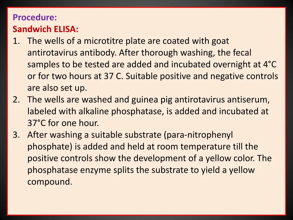 procedure sandwich elisa 1 the wells