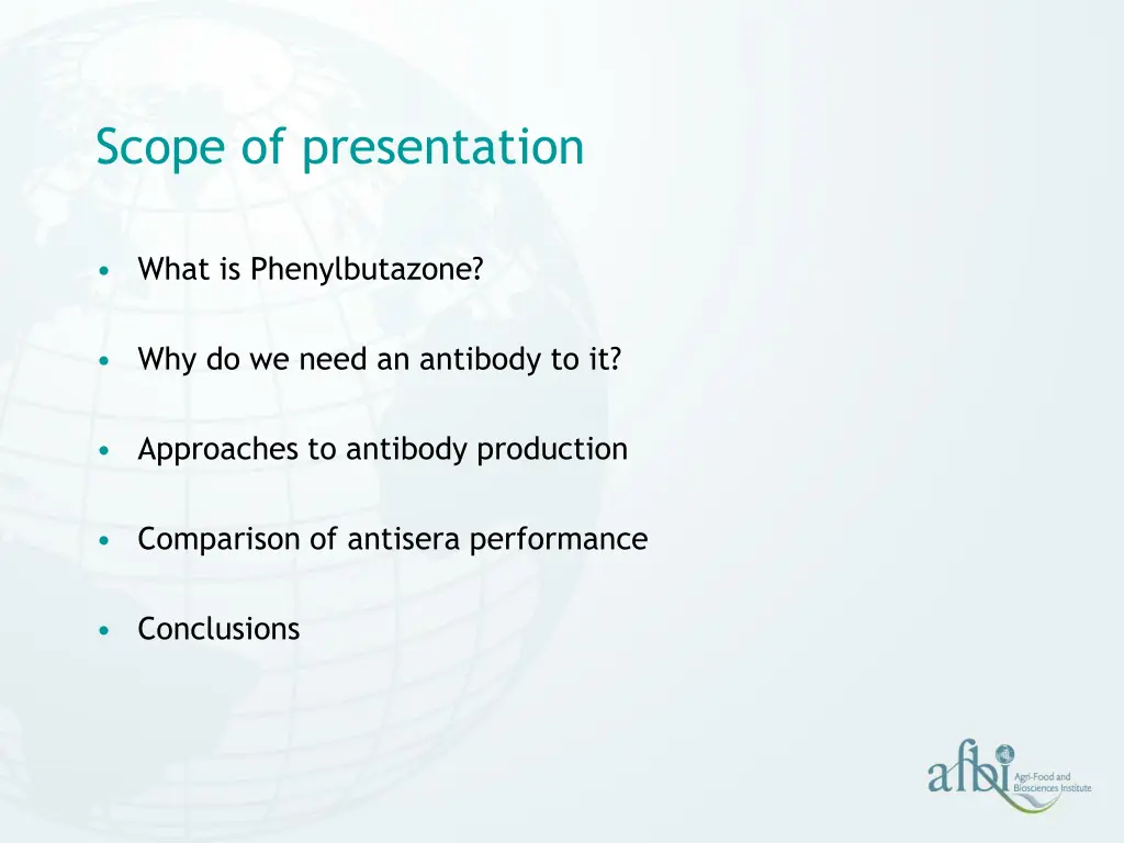 scope of presentation