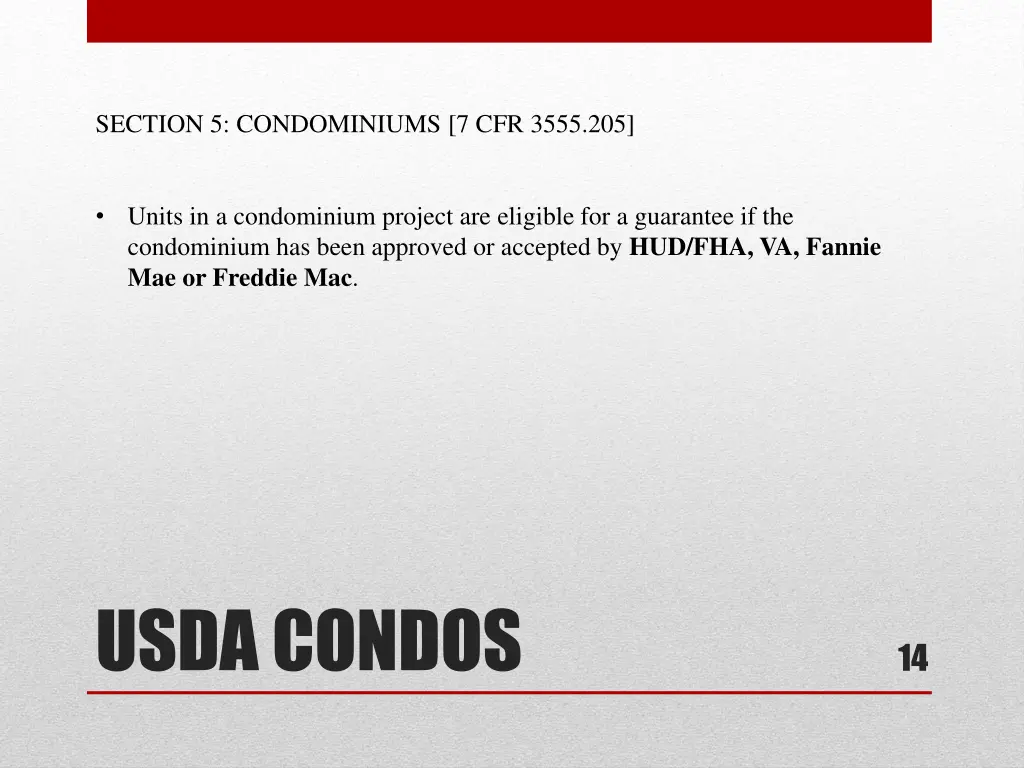 section 5 condominiums 7 cfr 3555 205