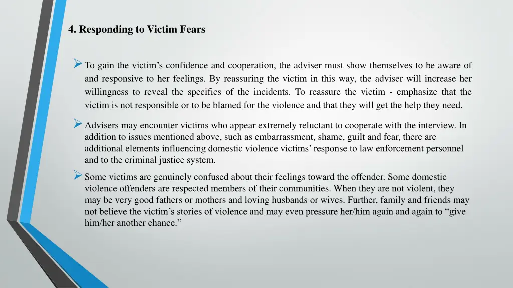 4 responding to victim fears