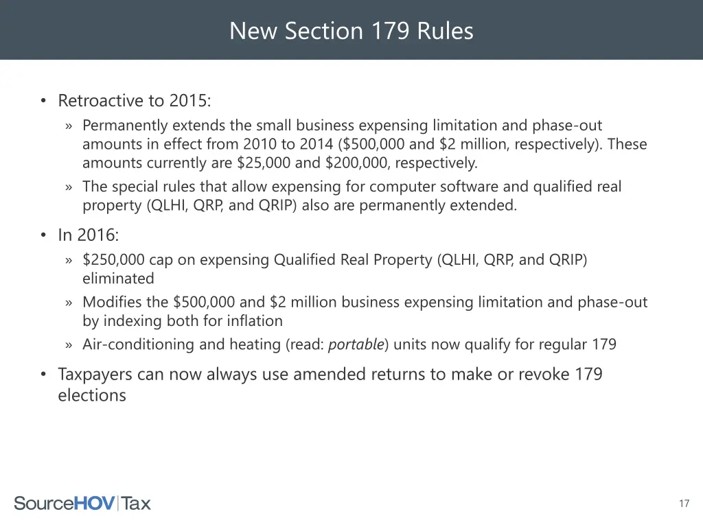 new section 179 rules