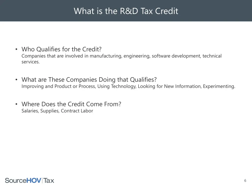 what is the r d tax credit