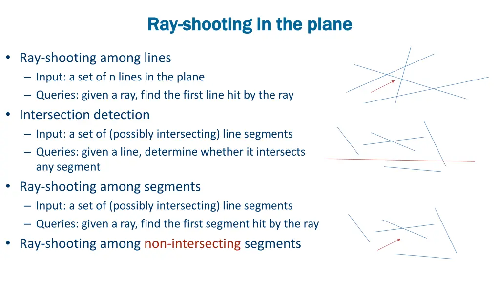 ray ray shooting in shooting in the plane