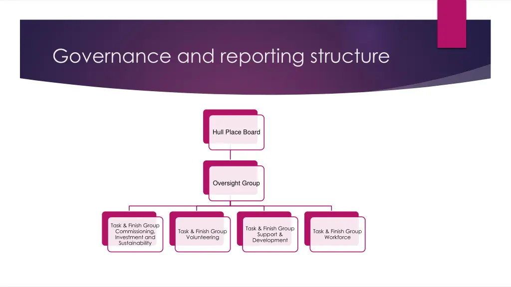 governance and reporting structure