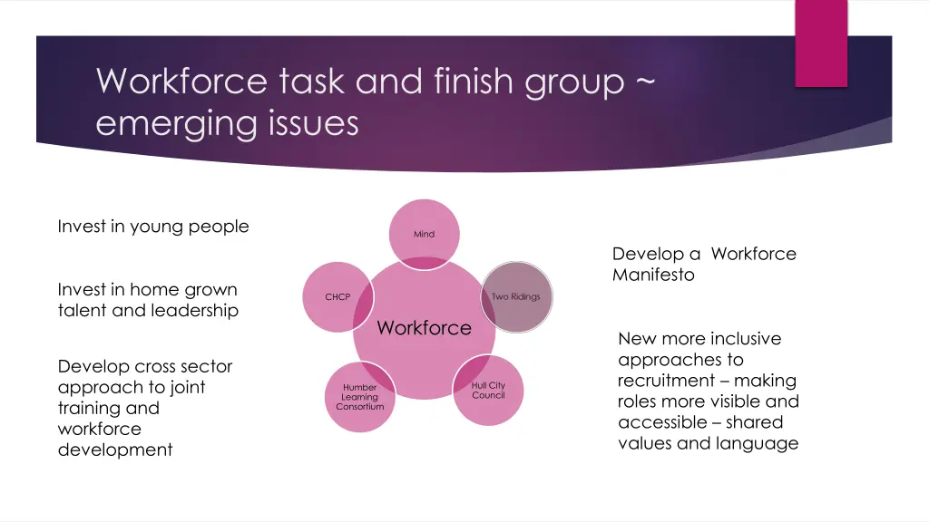 workforce task and finish group emerging issues