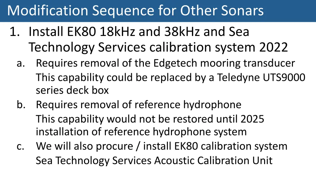 modification sequence for other sonars 1 install