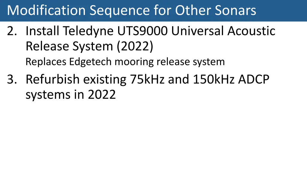 modification sequence for other sonars 2 install