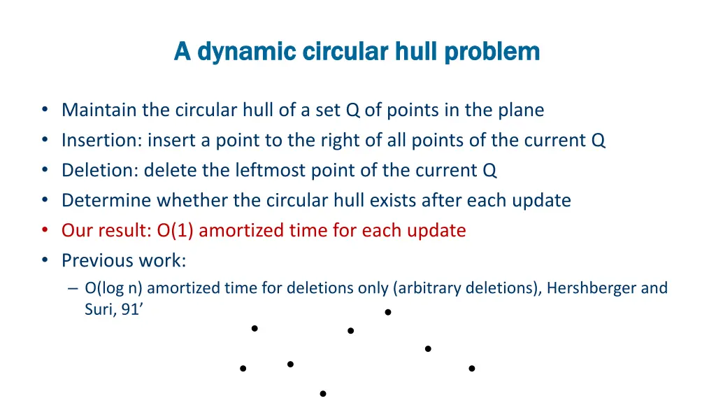 a dynamic circular hull problem a dynamic