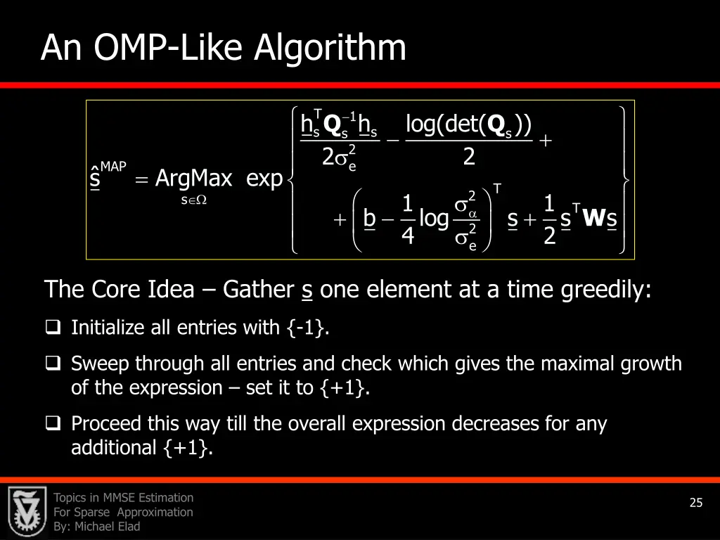 an omp like algorithm