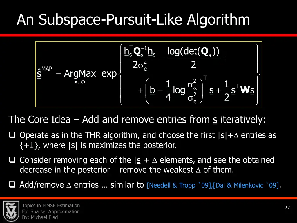 an subspace pursuit like algorithm