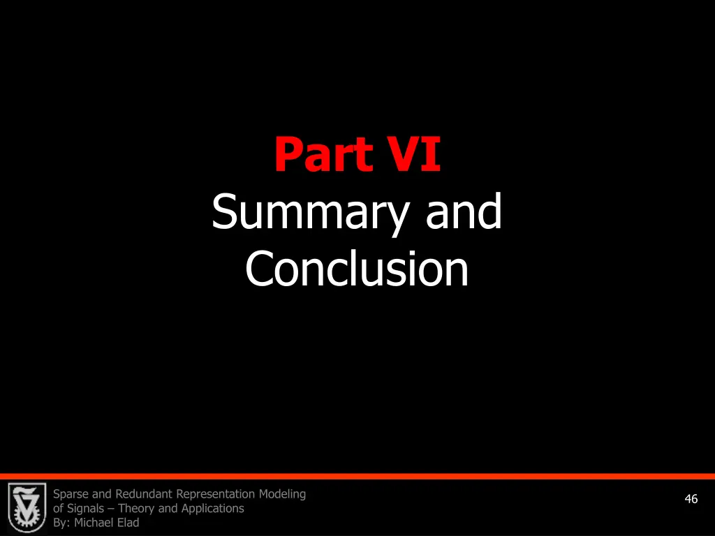 part vi summary and conclusion