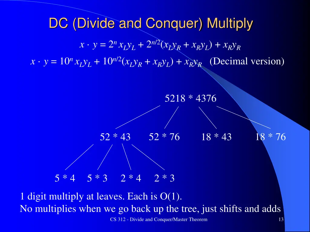 dc divide and conquer multiply