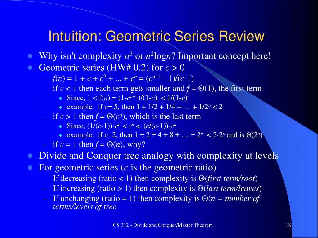 intuition geometric series review