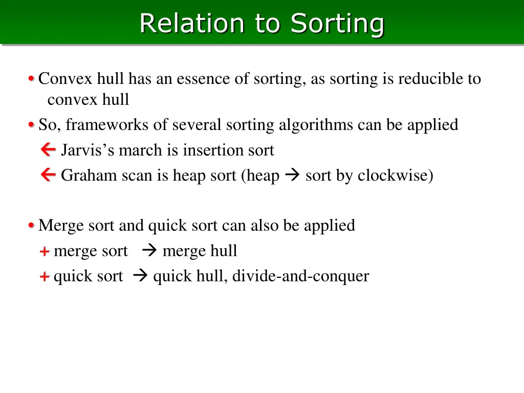 relation to sorting