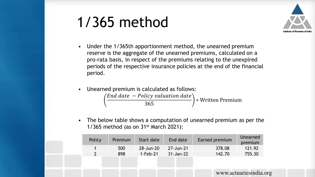 1 365 method