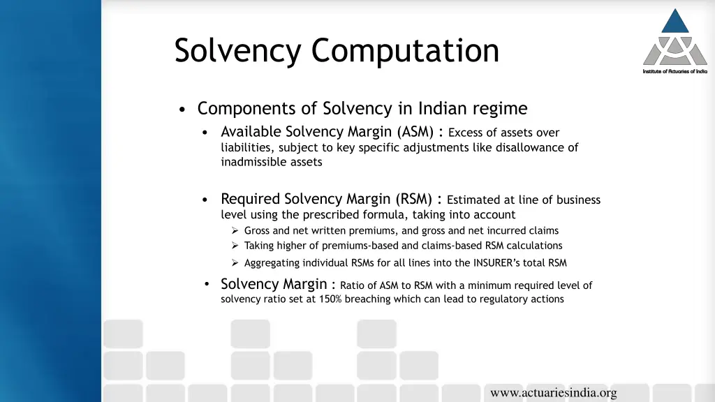 solvency computation