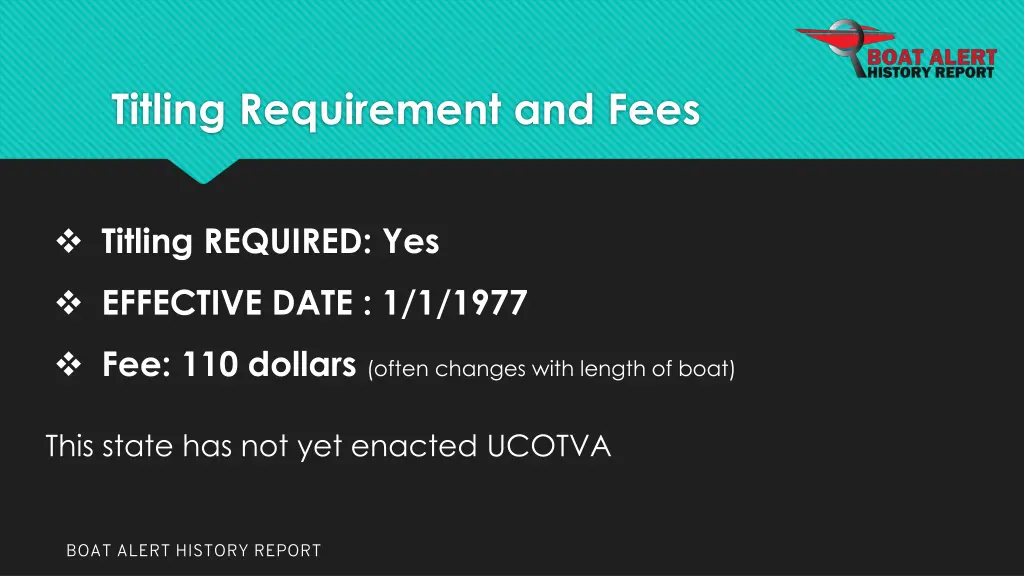 titling requirement and fees