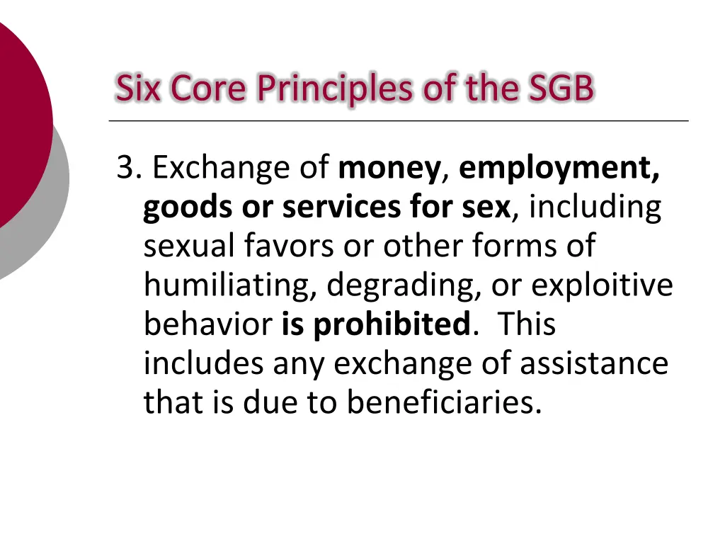 six core principles of the sgb 1