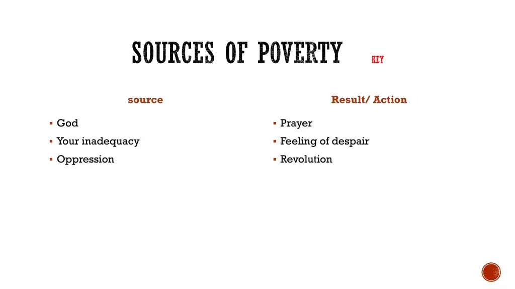 sources of poverty key