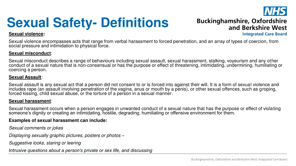 sexual safety definitions sexual violence sexual