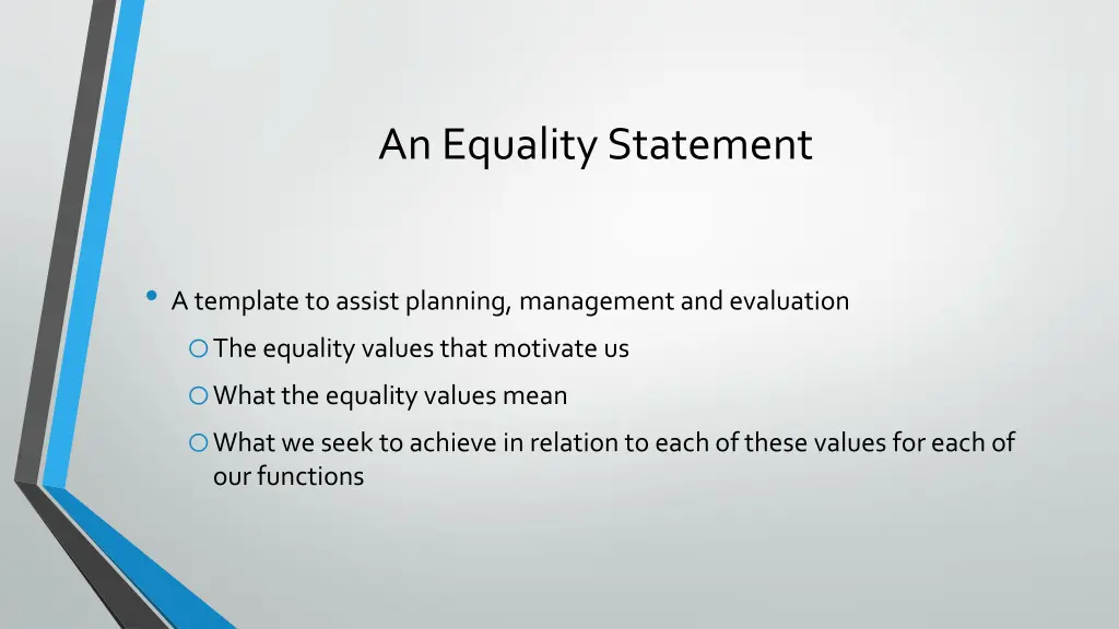 an equality statement