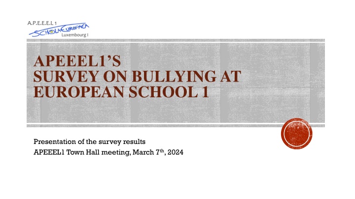 apeeel1 s survey on bullying at european school 1