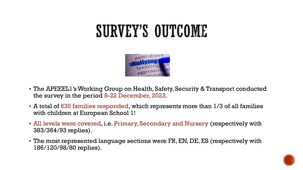 survey s outcome