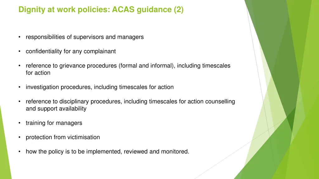 dignity at work policies acas guidance 2