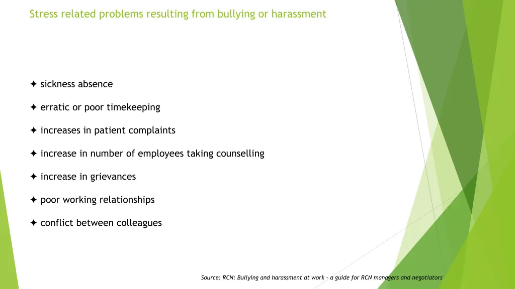 stress related problems resulting from bullying