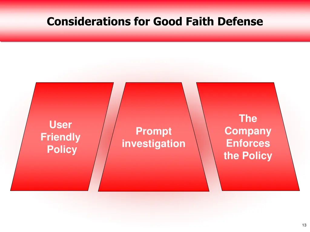 considerations for good faith defense