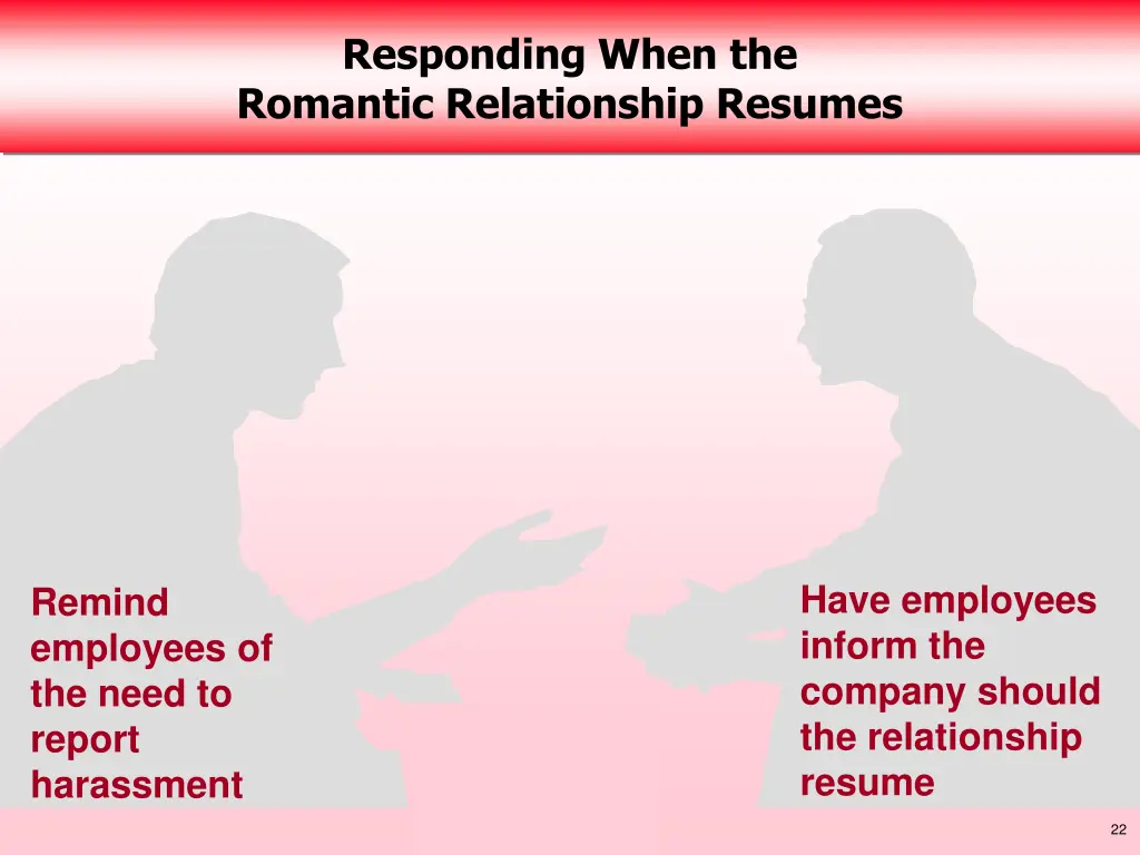 responding when the romantic relationship resumes