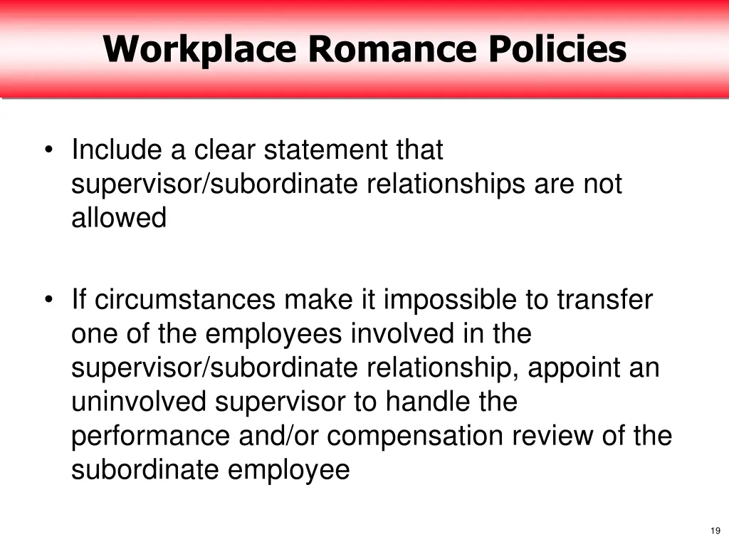 workplace romance policies