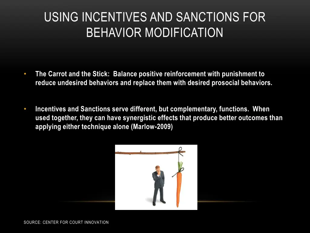 using incentives and sanctions for behavior