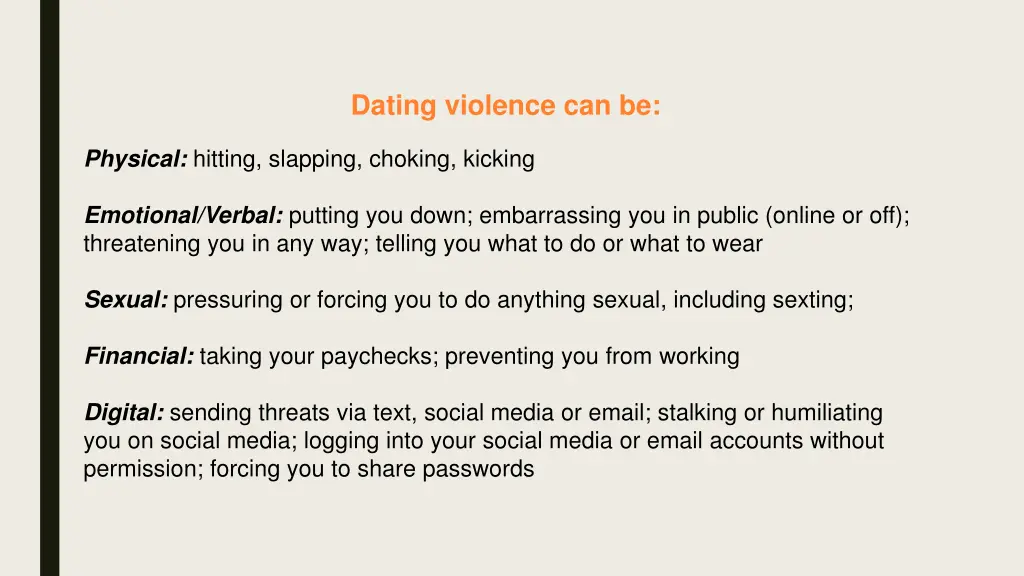 dating violence can be