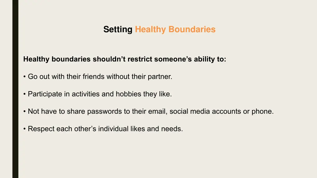 setting healthy boundaries