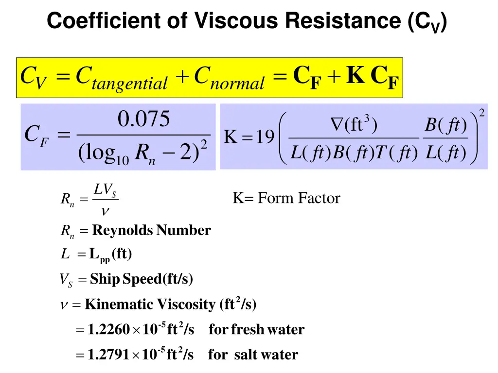 coefficient of viscous resistance c v 7