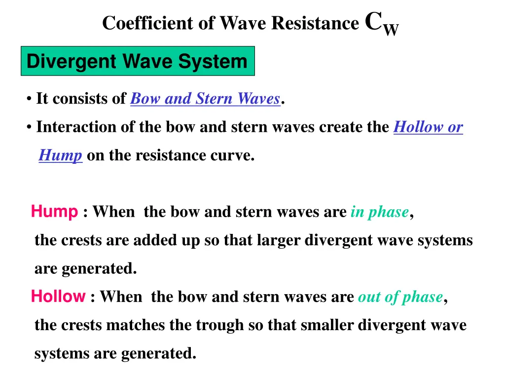 coefficient of wave resistance c w 4