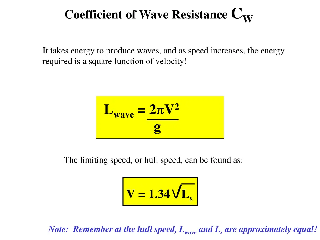 coefficient of wave resistance c w 7