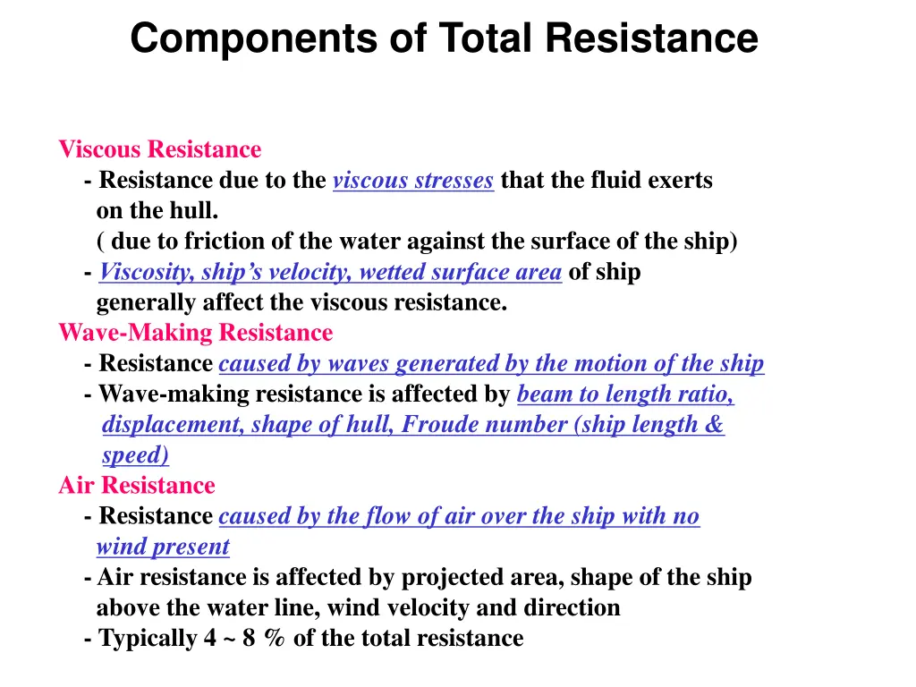 components of total resistance