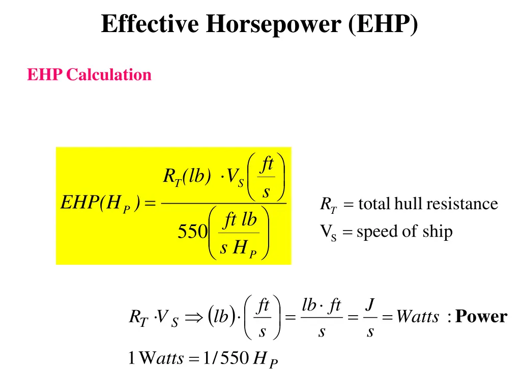 effective horsepower ehp 1