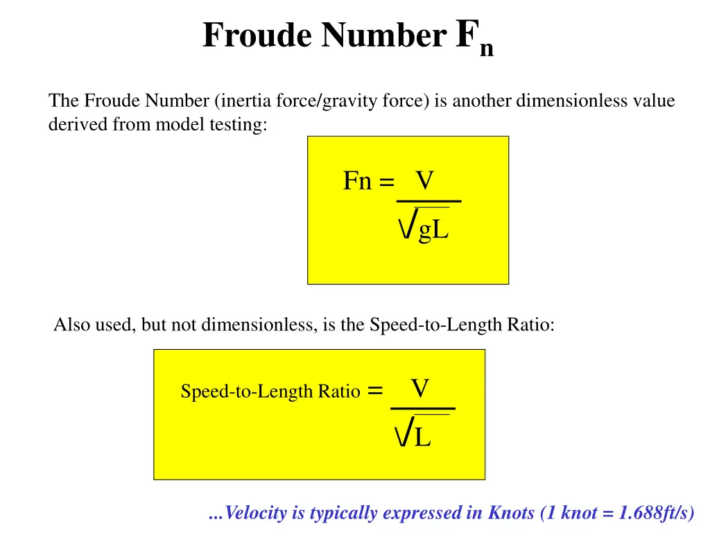 froude number f n