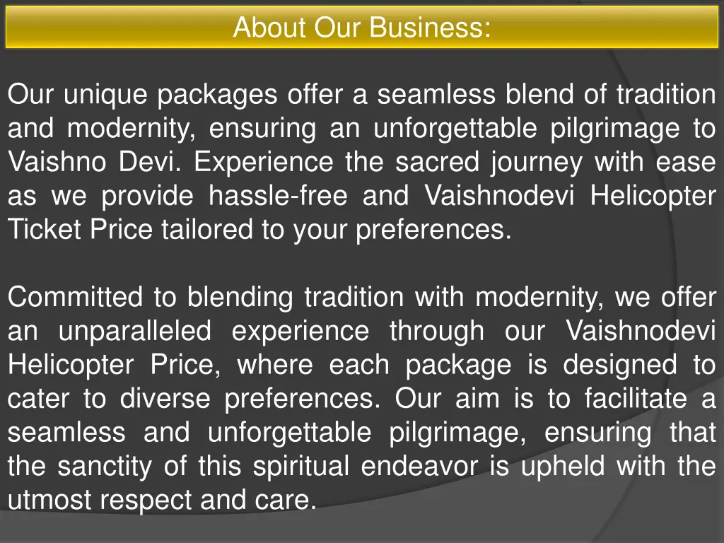 about our business