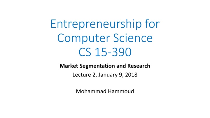 entrepreneurship for computer science cs 15 390