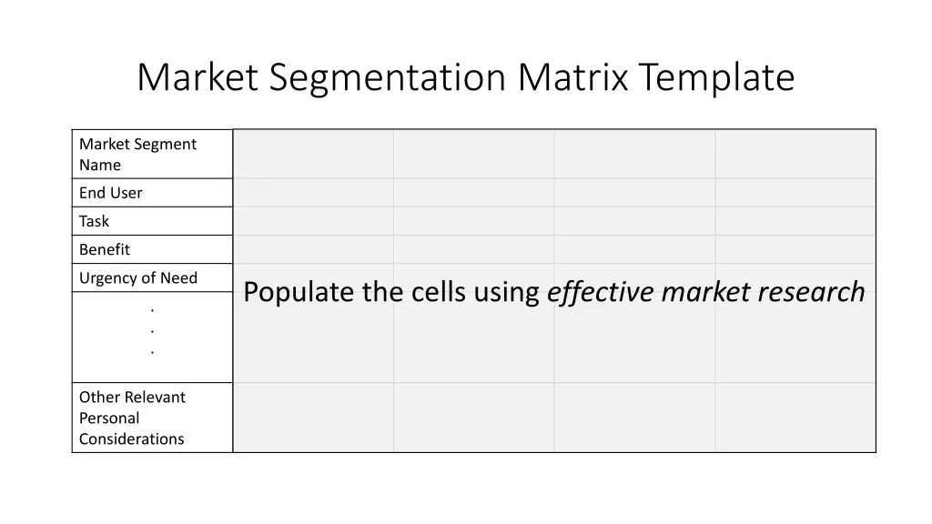 market segmentation matrix template 1